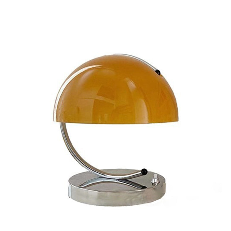 Lampe de table contemporaine nordique en verre courbé en demi-cercle en fer à 1 lumière pour chambre à coucher 