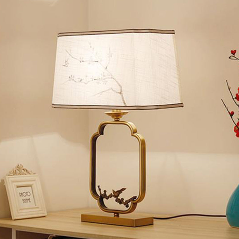 Lampe de table 1 lumière en tissu feuille d&
