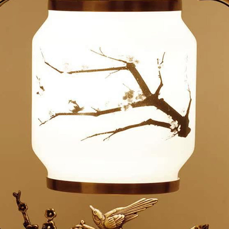 Lampe de table 1 lumière en tissu feuille d&