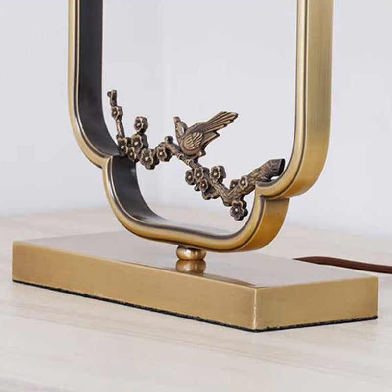 Lampe de table 1 lumière en tissu feuille d&