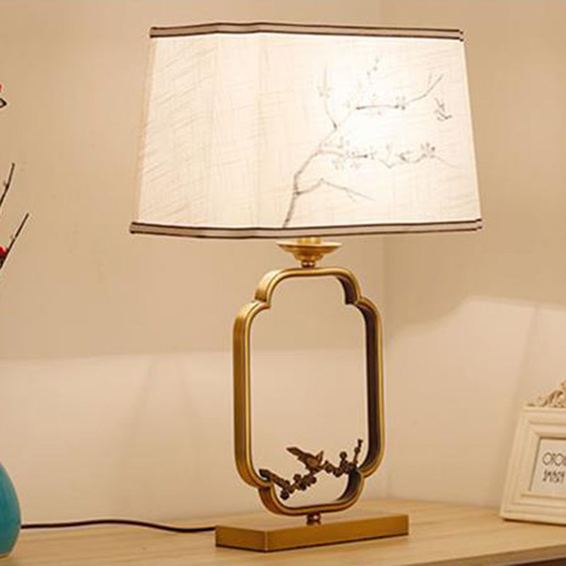Lampe de table 1 lumière en tissu feuille d&