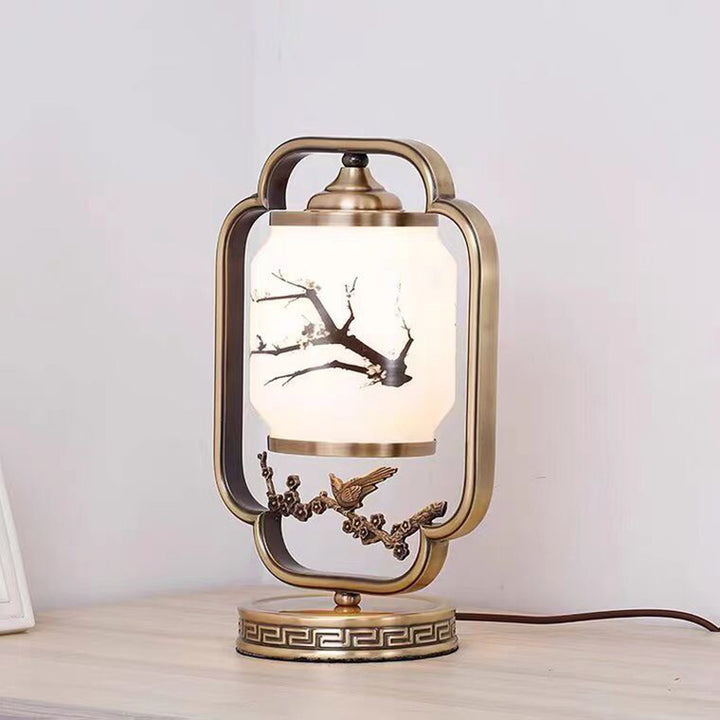 Lampe de table 1 lumière en tissu feuille d&