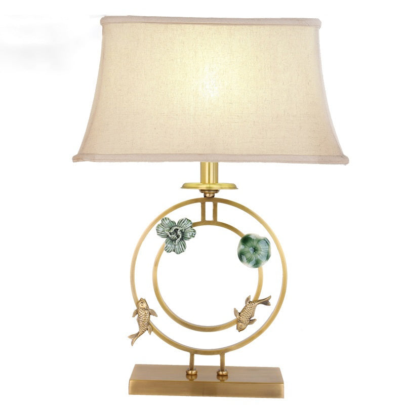Lampe de table 1 lumière en tissu feuille d&