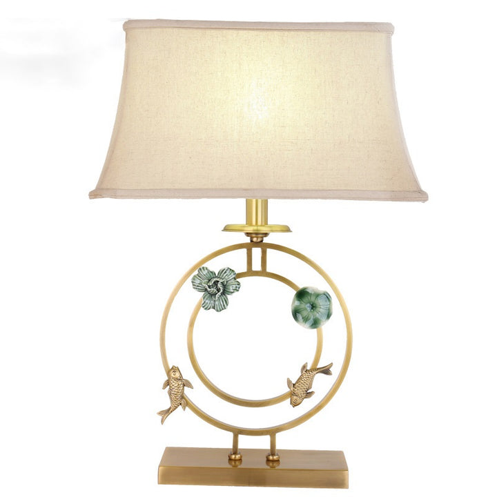 Lampe de table 1 lumière en tissu feuille d&