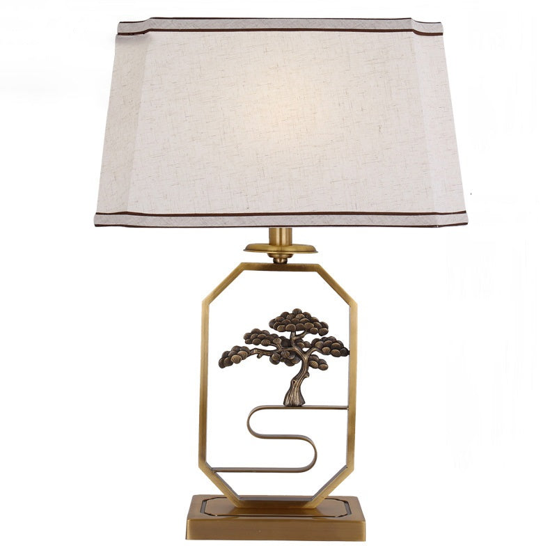 Lampe de table 1 lumière en tissu feuille d&