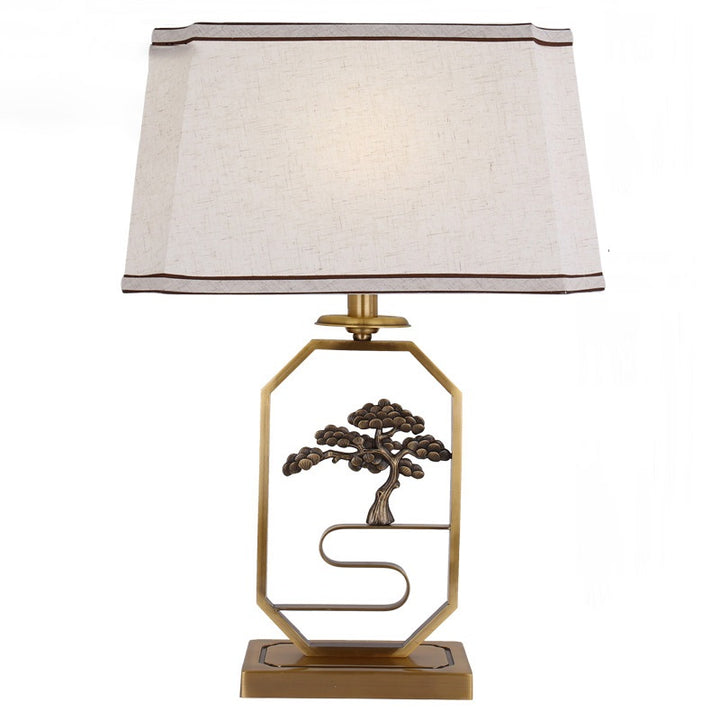 Lampe de table 1 lumière en tissu feuille d&