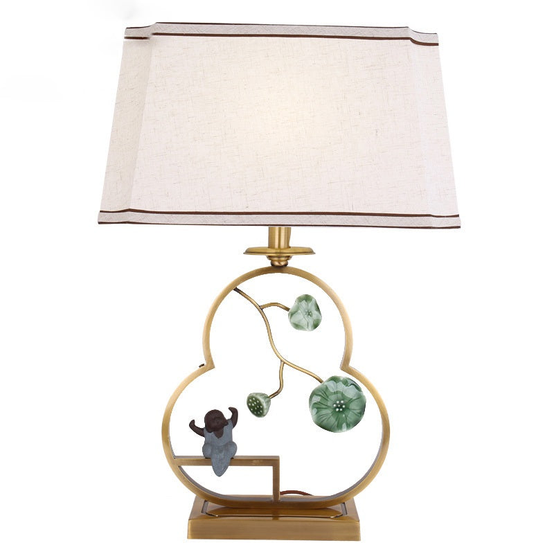 Lampe de table 1 lumière en tissu feuille d&