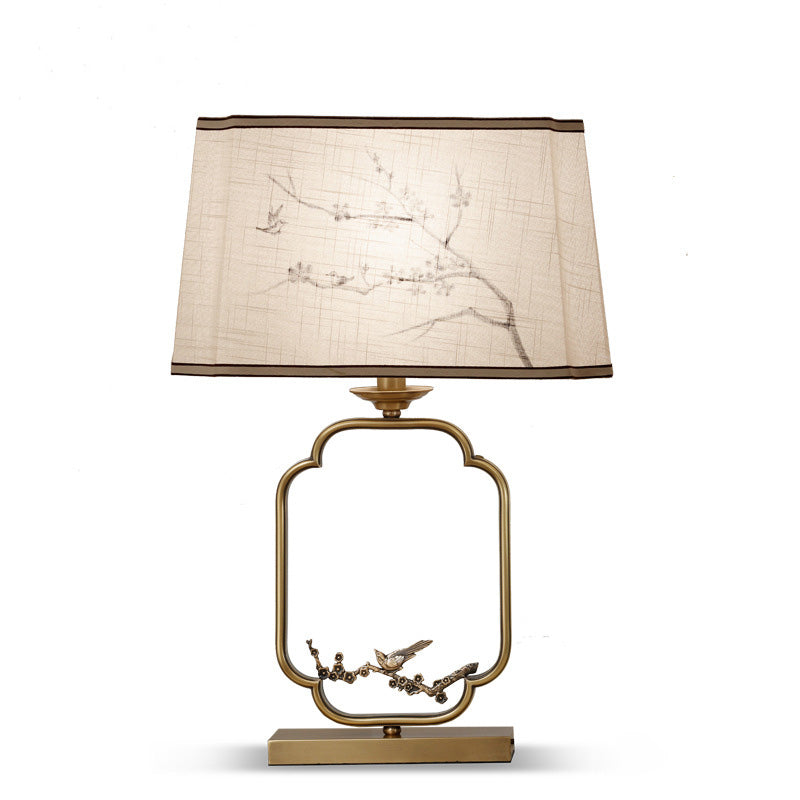 Lampe de table 1 lumière en tissu feuille d&