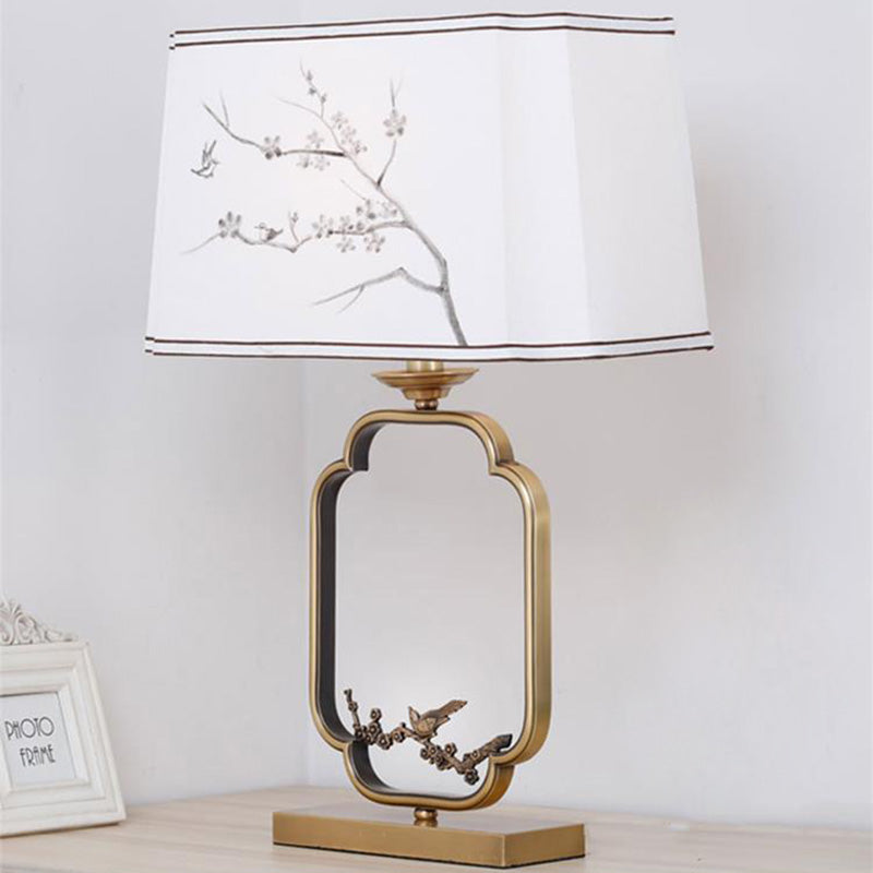 Lampe de table 1 lumière en tissu feuille d&