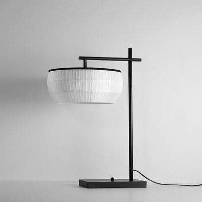 Traditionelle chinesische quadratische runde gerade Linie Stoff Eisen 1/2 Licht Tischlampe für Wohnzimmer 