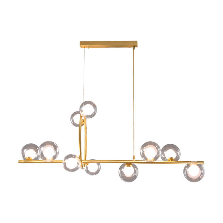 Zeitgenössische Nordic Runde Magic Bean Lange Glas Edelstahl 8/10 Insel Licht Kronleuchter Für Wohnzimmer 