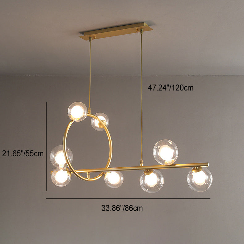Zeitgenössische Nordic Runde Magic Bean Lange Glas Edelstahl 8/10 Insel Licht Kronleuchter Für Wohnzimmer 
