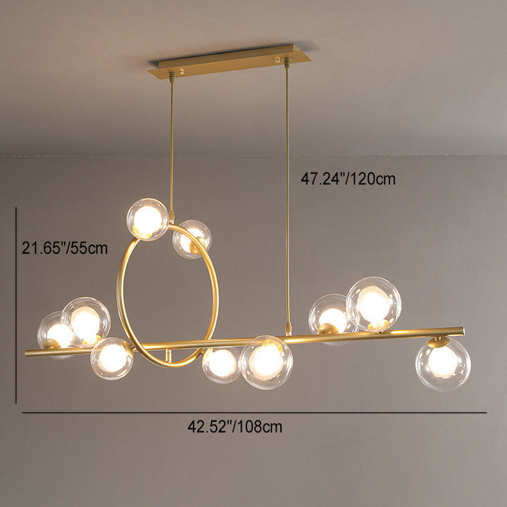Zeitgenössische Nordic Runde Magic Bean Lange Glas Edelstahl 8/10 Insel Licht Kronleuchter Für Wohnzimmer 