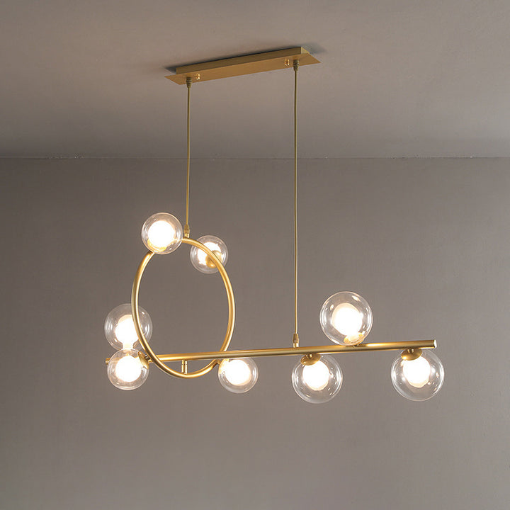 Zeitgenössische Nordic Runde Magic Bean Lange Glas Edelstahl 8/10 Insel Licht Kronleuchter Für Wohnzimmer 