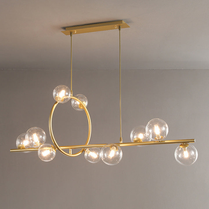Zeitgenössische Nordic Runde Magic Bean Lange Glas Edelstahl 8/10 Insel Licht Kronleuchter Für Wohnzimmer 