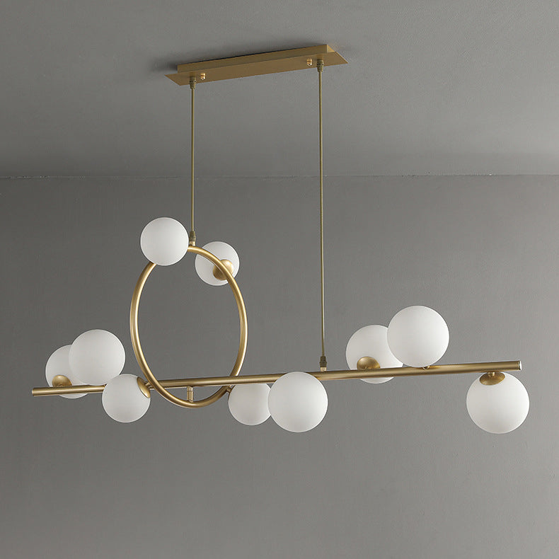Zeitgenössische Nordic Runde Magic Bean Lange Glas Edelstahl 8/10 Insel Licht Kronleuchter Für Wohnzimmer 