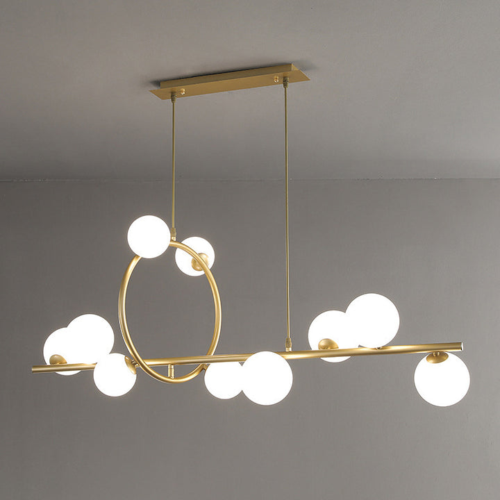 Zeitgenössische Nordic Runde Magic Bean Lange Glas Edelstahl 8/10 Insel Licht Kronleuchter Für Wohnzimmer 