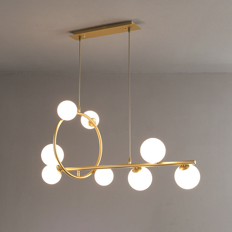Zeitgenössische Nordic Runde Magic Bean Lange Glas Edelstahl 8/10 Insel Licht Kronleuchter Für Wohnzimmer 