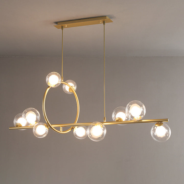 Zeitgenössische Nordic Runde Magic Bean Lange Glas Edelstahl 8/10 Insel Licht Kronleuchter Für Wohnzimmer 