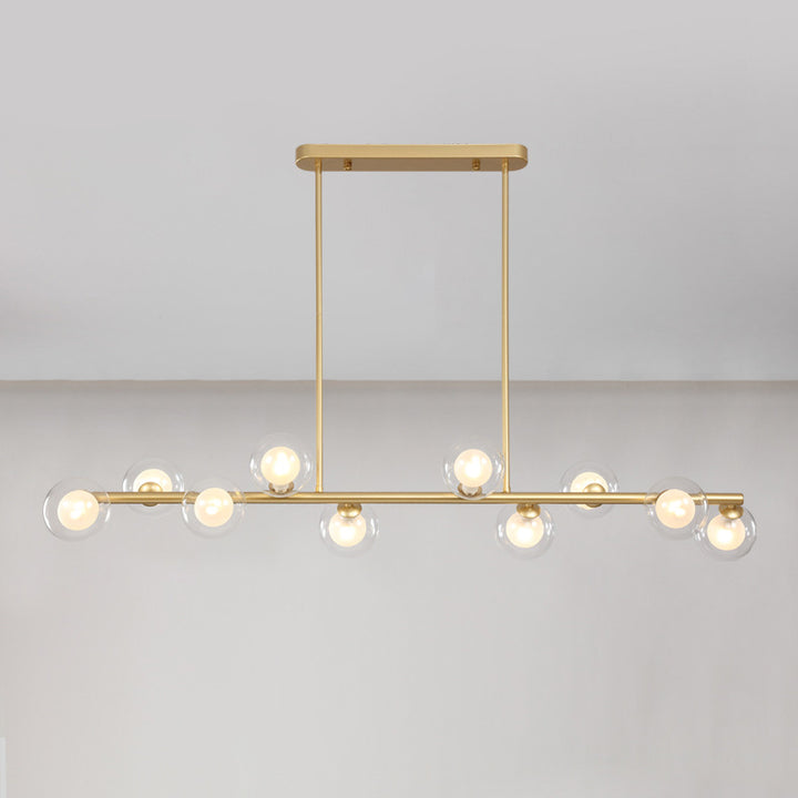Zeitgenössische skandinavische Magic Bean lange Glas Eisen 8/10 Licht Insel Licht Kronleuchter für Wohnzimmer 