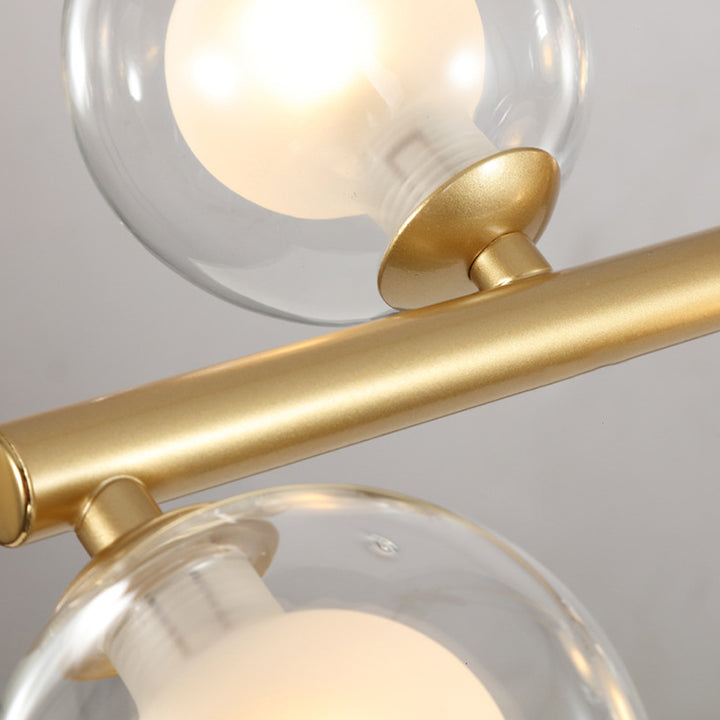 Zeitgenössische skandinavische Magic Bean lange Glas Eisen 8/10 Licht Insel Licht Kronleuchter für Wohnzimmer 