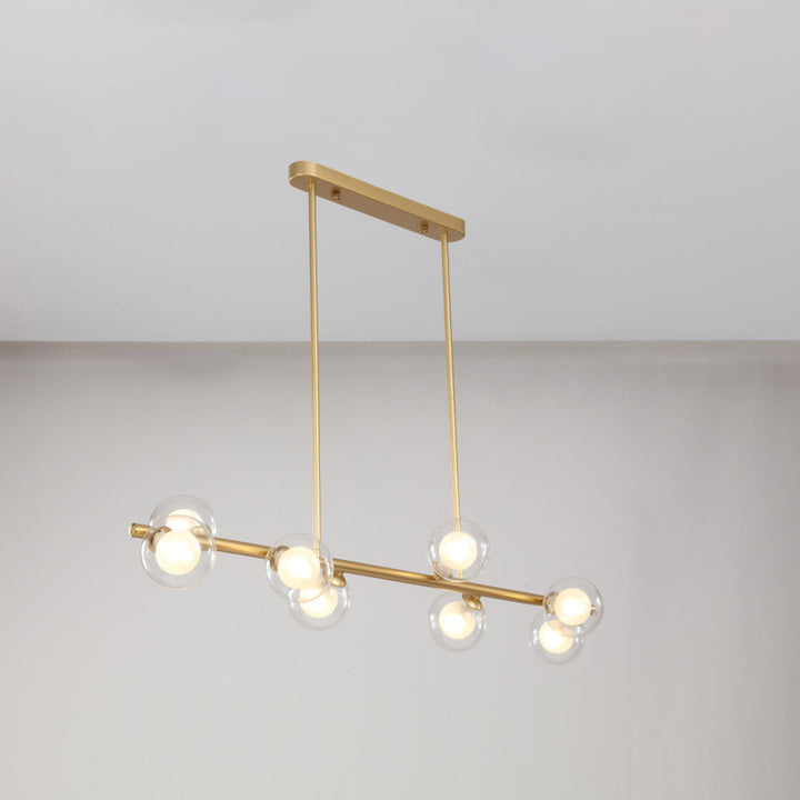 Zeitgenössische skandinavische Magic Bean lange Glas Eisen 8/10 Licht Insel Licht Kronleuchter für Wohnzimmer 