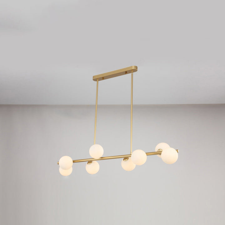 Zeitgenössische skandinavische Magic Bean lange Glas Eisen 8/10 Licht Insel Licht Kronleuchter für Wohnzimmer 