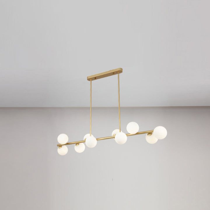 Zeitgenössische skandinavische Magic Bean lange Glas Eisen 8/10 Licht Insel Licht Kronleuchter für Wohnzimmer 