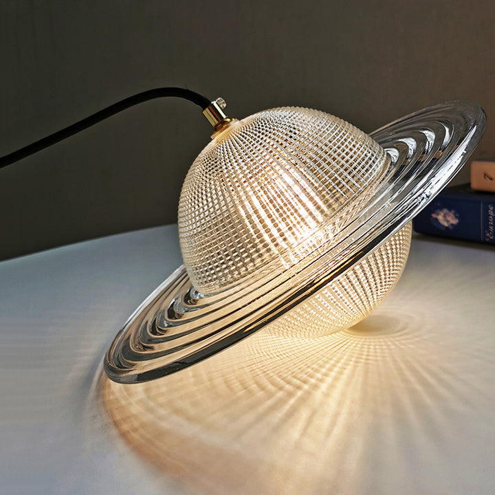 Zeitgenössische kreative Planet Runde Glas Eisen LED Pendelleuchte für Schlafzimmer 