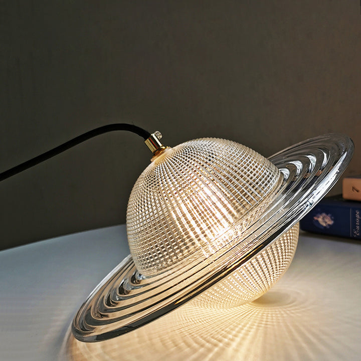 Zeitgenössische kreative Planet Runde Glas Eisen LED Pendelleuchte für Schlafzimmer 