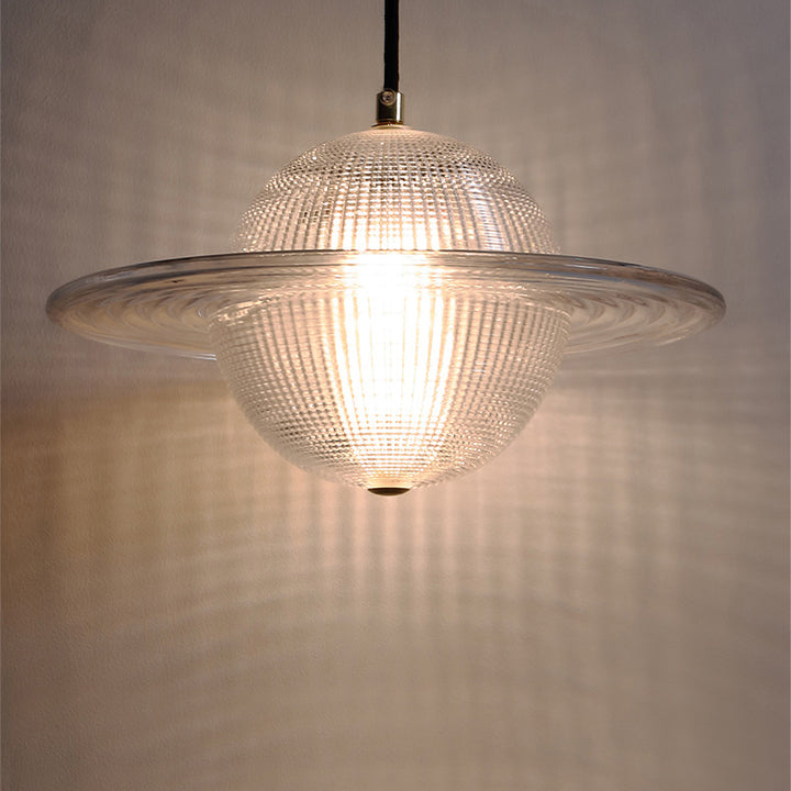 Zeitgenössische kreative Planet Runde Glas Eisen LED Pendelleuchte für Schlafzimmer 
