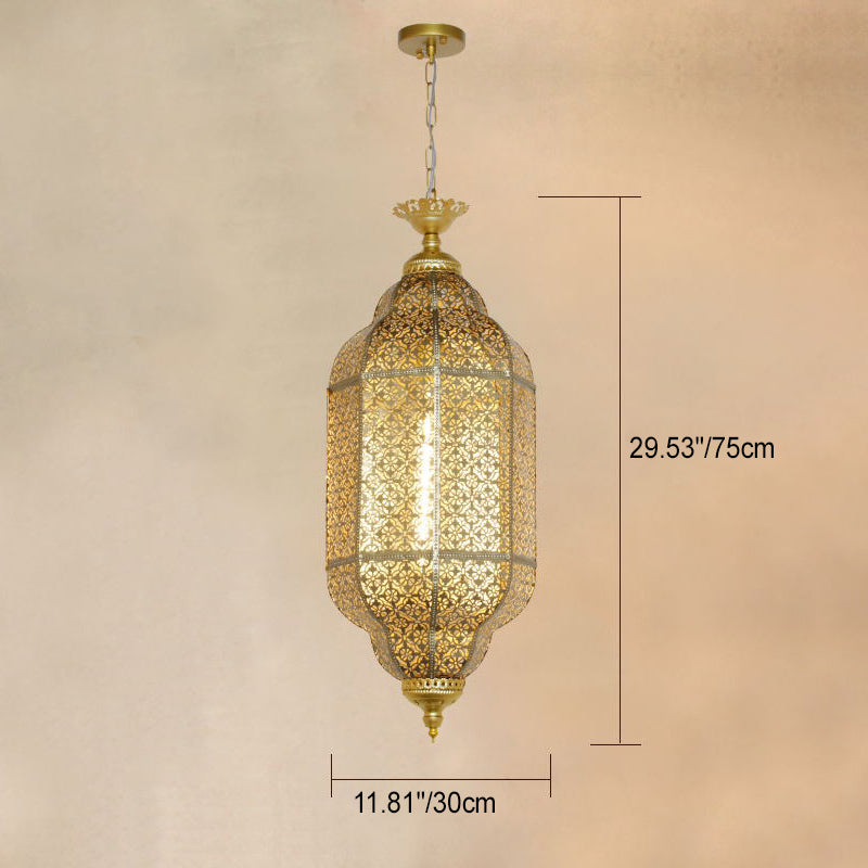 Lámpara Colgante de 1 Luz con Columna Redonda de Hierro Vintage Tradicional para Sala de Estar 