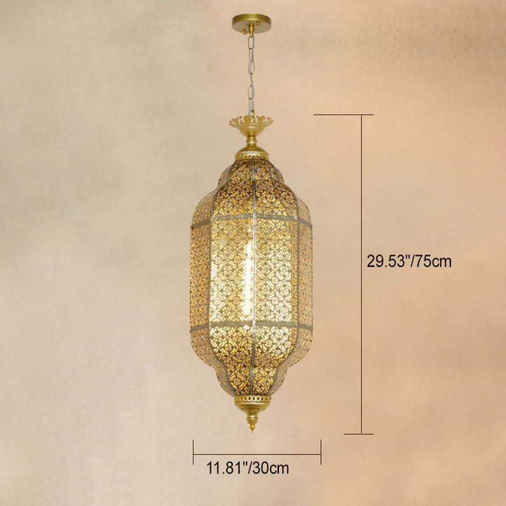 Lámpara Colgante de 1 Luz con Columna Redonda de Hierro Vintage Tradicional para Sala de Estar 