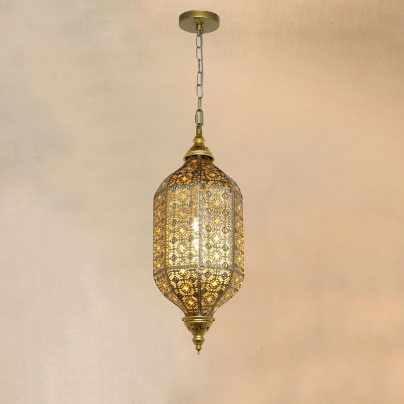 Lámpara Colgante de 1 Luz con Columna Redonda de Hierro Vintage Tradicional para Sala de Estar 