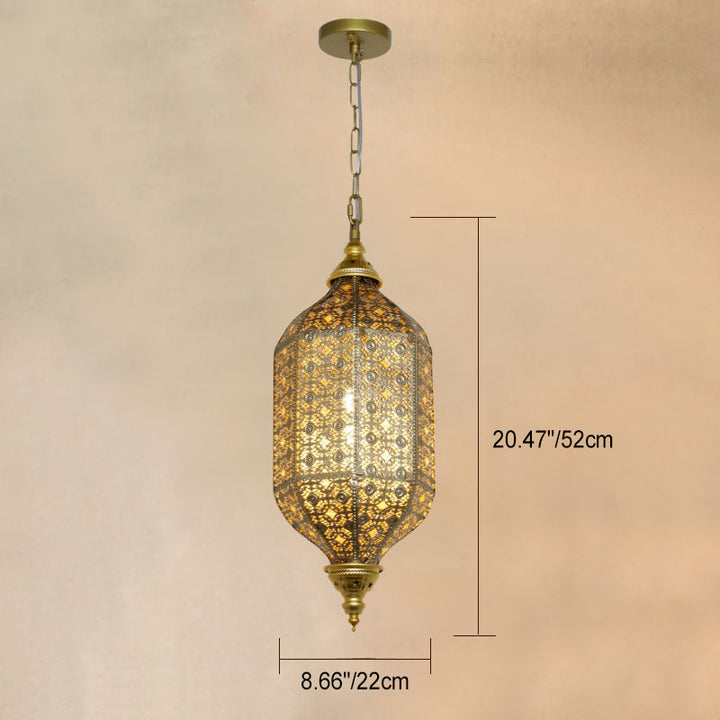 Lámpara Colgante de 1 Luz con Columna Redonda de Hierro Vintage Tradicional para Sala de Estar 