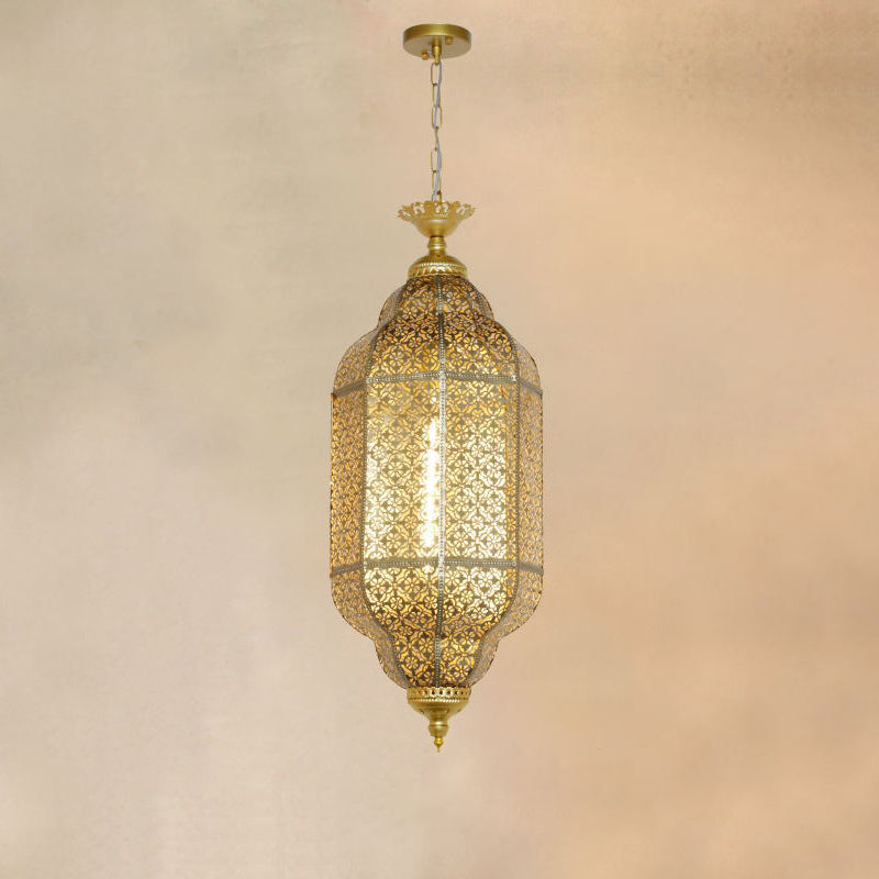 Lámpara Colgante de 1 Luz con Columna Redonda de Hierro Vintage Tradicional para Sala de Estar 