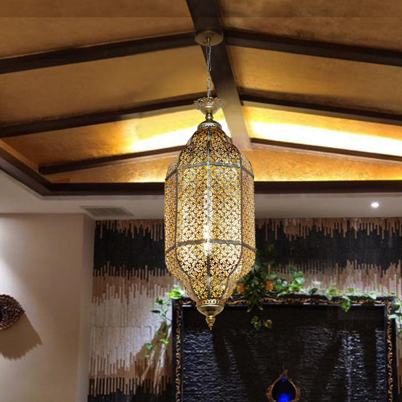 Lámpara Colgante de 1 Luz con Columna Redonda de Hierro Vintage Tradicional para Sala de Estar 