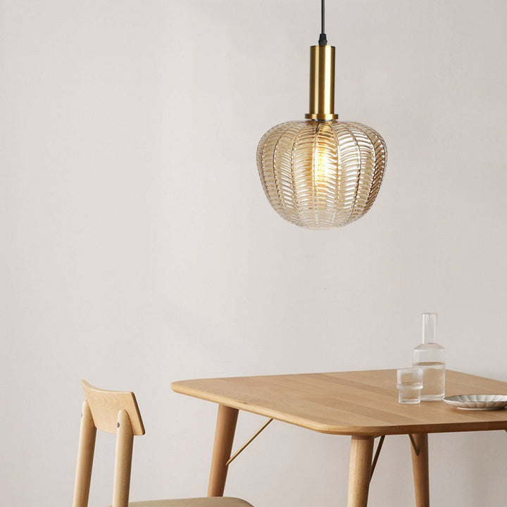 Contemporary Scandinavian Oval Round Column Glass Iron 1-Light Pendant Light For Living Room
