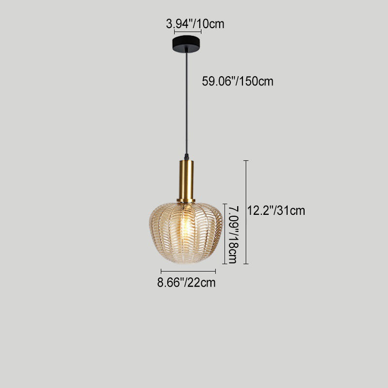 Contemporary Scandinavian Oval Round Column Glass Iron 1-Light Pendant Light For Living Room
