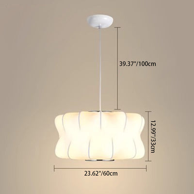 Lustre à 2/3 lumières en soie ronde à hélice japonaise traditionnelle pour salon 