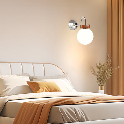 مصباح حائط LED زجاجي حديدي على شكل قوس بومبكن مودرن مينيماليست لغرفة النوم 