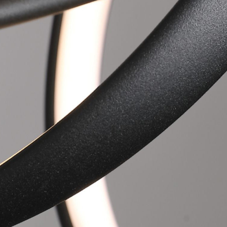 Zeitgenössischer skandinavischer langer Kurven-Acryl-Aluminium-Eisen-LED-Insel-Licht-Kronleuchter für das Wohnzimmer 