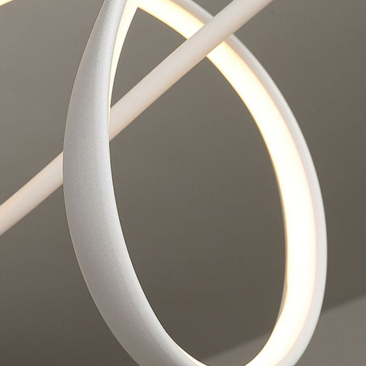 Zeitgenössischer skandinavischer langer Kurven-Acryl-Aluminium-Eisen-LED-Insel-Licht-Kronleuchter für das Wohnzimmer 