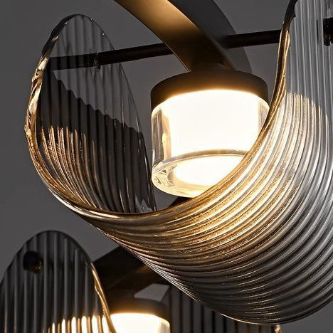 Zeitgenössische skandinavische gebogene Bogen-Glas-Hardware-LED-Pendelleuchte für das Schlafzimmer 