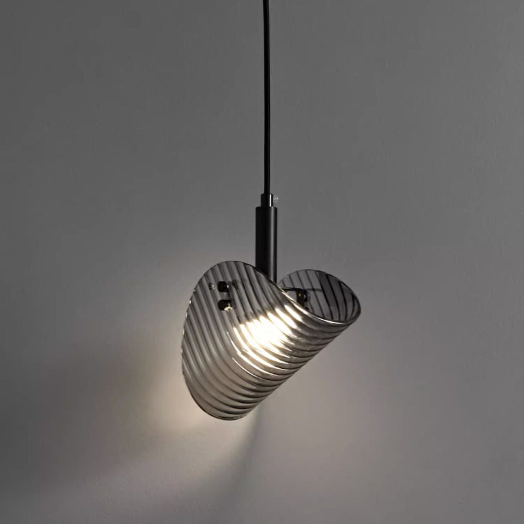 Zeitgenössische skandinavische gebogene Bogen-Glas-Hardware-LED-Pendelleuchte für das Schlafzimmer 