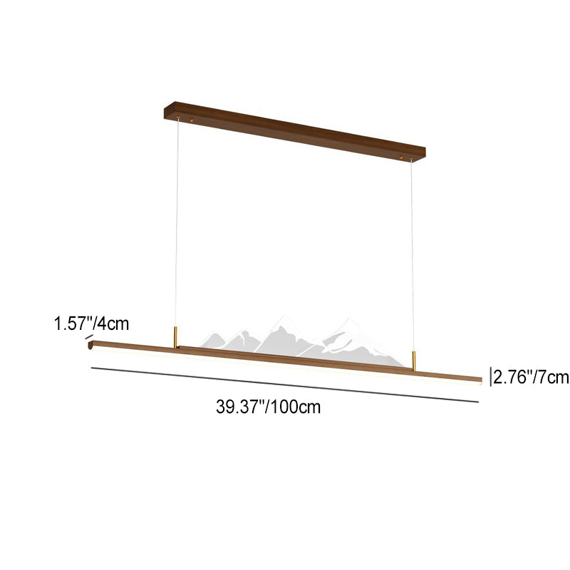 ثريا جزيرة LED من الألمنيوم الأكريليك بتصميم جبلي طويل تقليدي صيني لغرفة المعيشة 