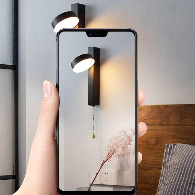 Moderne Einfachheit Runde Zylinder Quadrat Acryl Eisen LED Wandleuchte für Wohnzimmer 