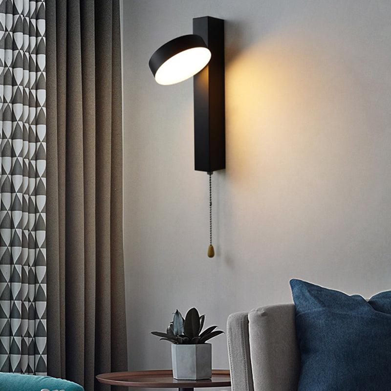 Moderne Einfachheit Runde Zylinder Quadrat Acryl Eisen LED Wandleuchte für Wohnzimmer 