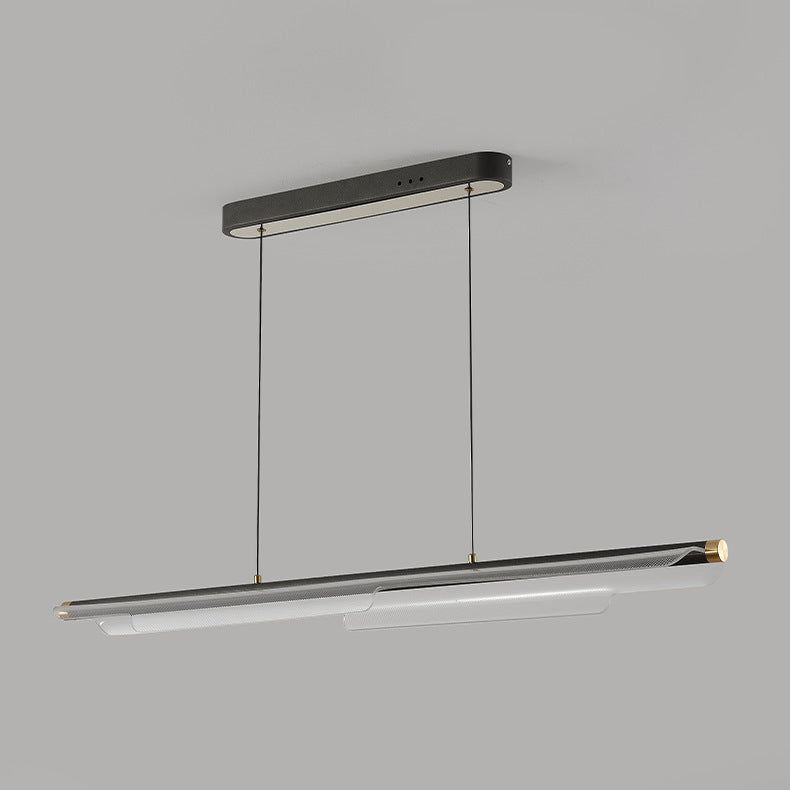Zeitgenössischer skandinavischer gebogener langer unregelmäßiger quadratischer Acryl-Aluminium-Eisen-LED-Insellicht-Kronleuchter für das Wohnzimmer 