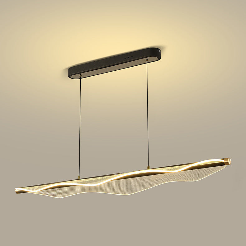 Zeitgenössischer skandinavischer gebogener langer unregelmäßiger quadratischer Acryl-Aluminium-Eisen-LED-Insellicht-Kronleuchter für das Wohnzimmer 